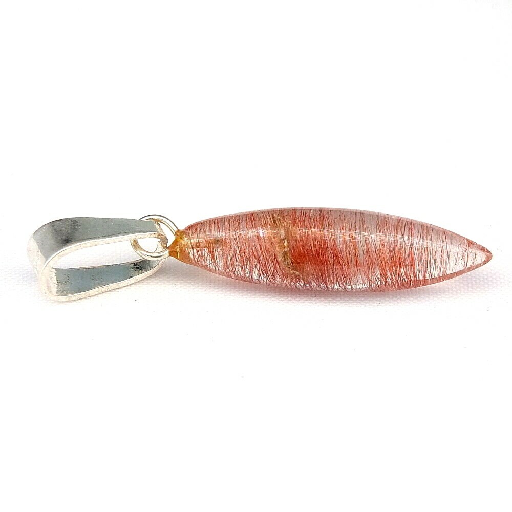 SHOLA genuine natural rutile quartz pendant silver N346