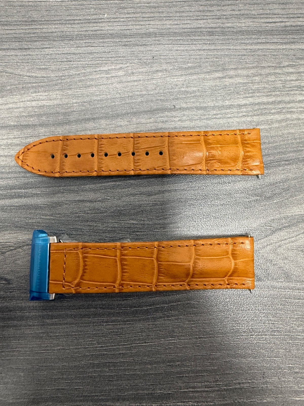 NEW Hamilton 22mm Tan Brown Croco Leather Watch Strap Band with Silver Clasp