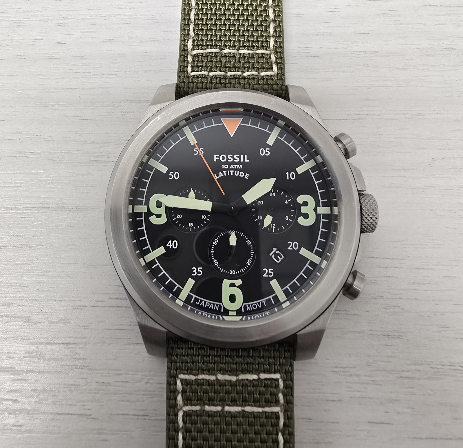 Fossil Latitude Chronograph watch FS5750(Pilot Style) 50-55mm