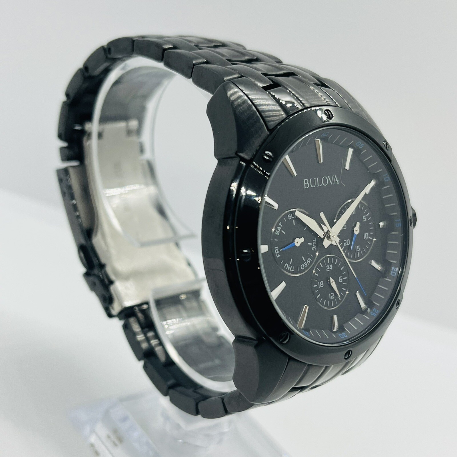 Bulova Men’s Black Stainless Steel 43mm Watch 98C121 Multifunction