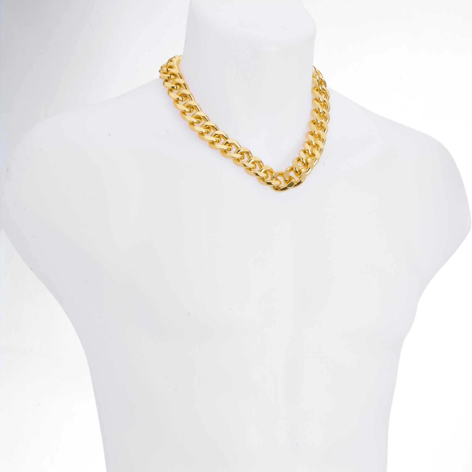 Men’s Gold Plated 18 mm Large Cuban Chain Necklace ALM005 18″ 20″ 24″ 30″ 36″