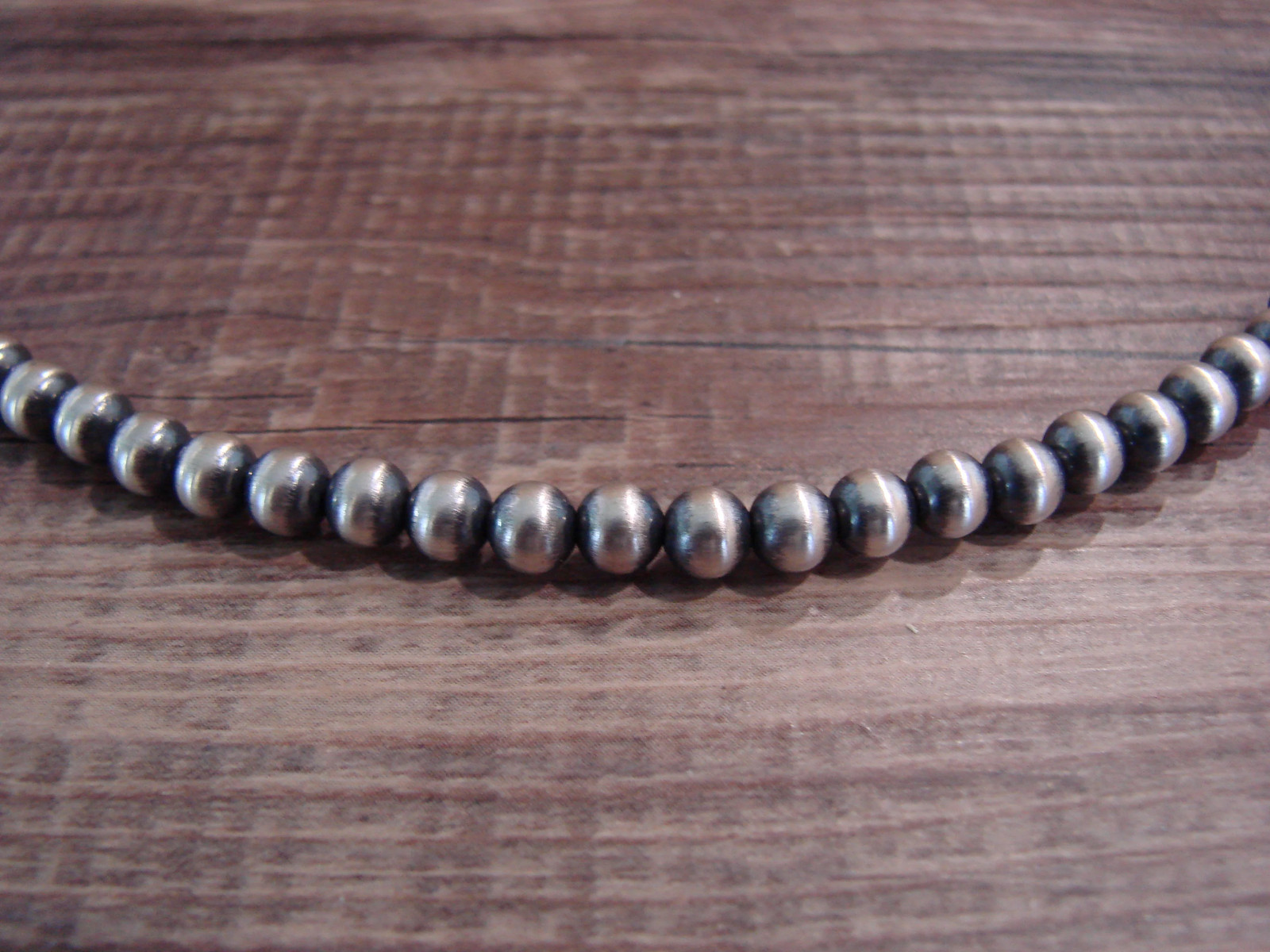 Native American Sterling Silver 24″ Navajo Pearl Necklace by I. John
