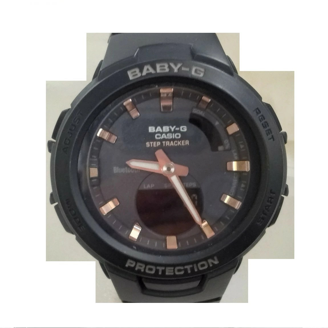 fully functional CASIO Baby G BSA B100 watch in near black gray color with 2 we