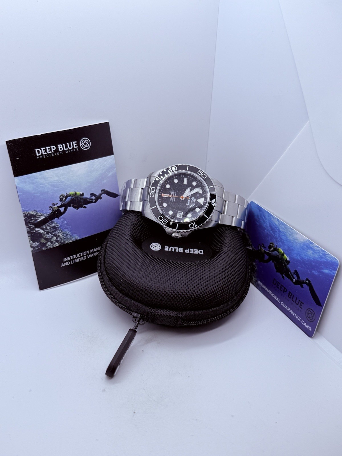 Deep Blue PRO DIVER 200 42.5MM AUTO DIVE WATCH- BLUE SANDSTONE DIAL -NEW‼️