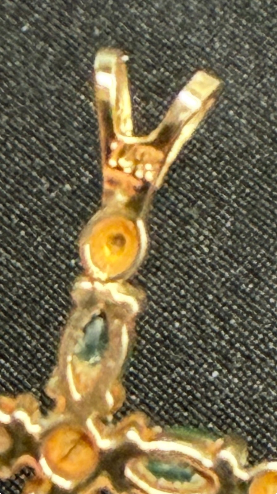 14k Yellow Gold Emerald Cross (Pendant Only, No Chain).