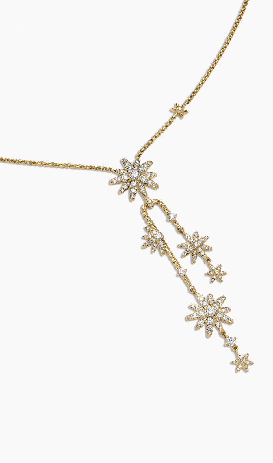AUTHENTIC DAVID YURMAN STARBURST CLUSTER NECKLACE 18K Yellow Gold with Diamonds