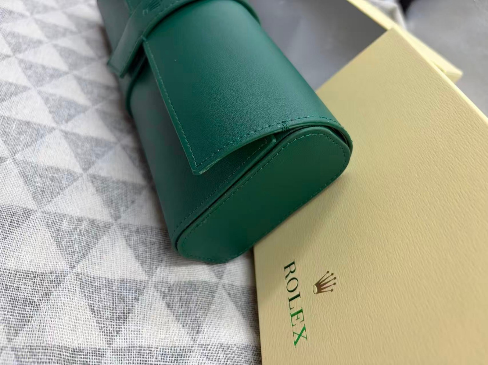 Luxury Green Leather Watch Roll Travel Case 3 Slot Storage Pouch Collector Gift
