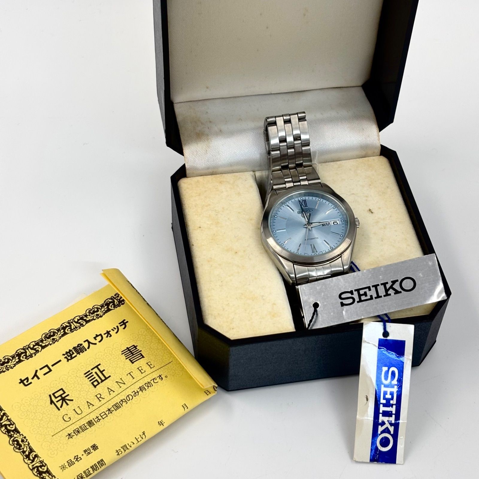 SEIKO 5 Automatic AT Ice Blue Dial Roman Index Manufactured in 2012 Working
