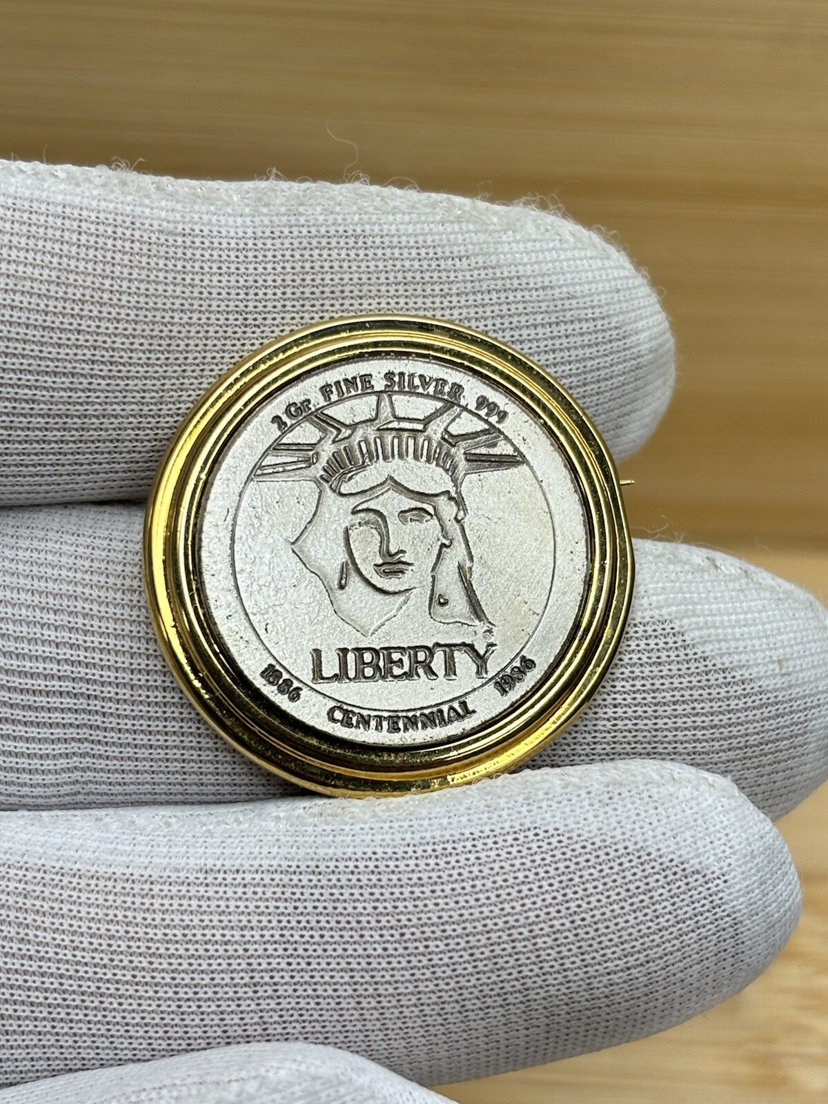 2 Gram Gr. Fine .999 Silver Liberty Centennial Brooch Pin Weingeroff
