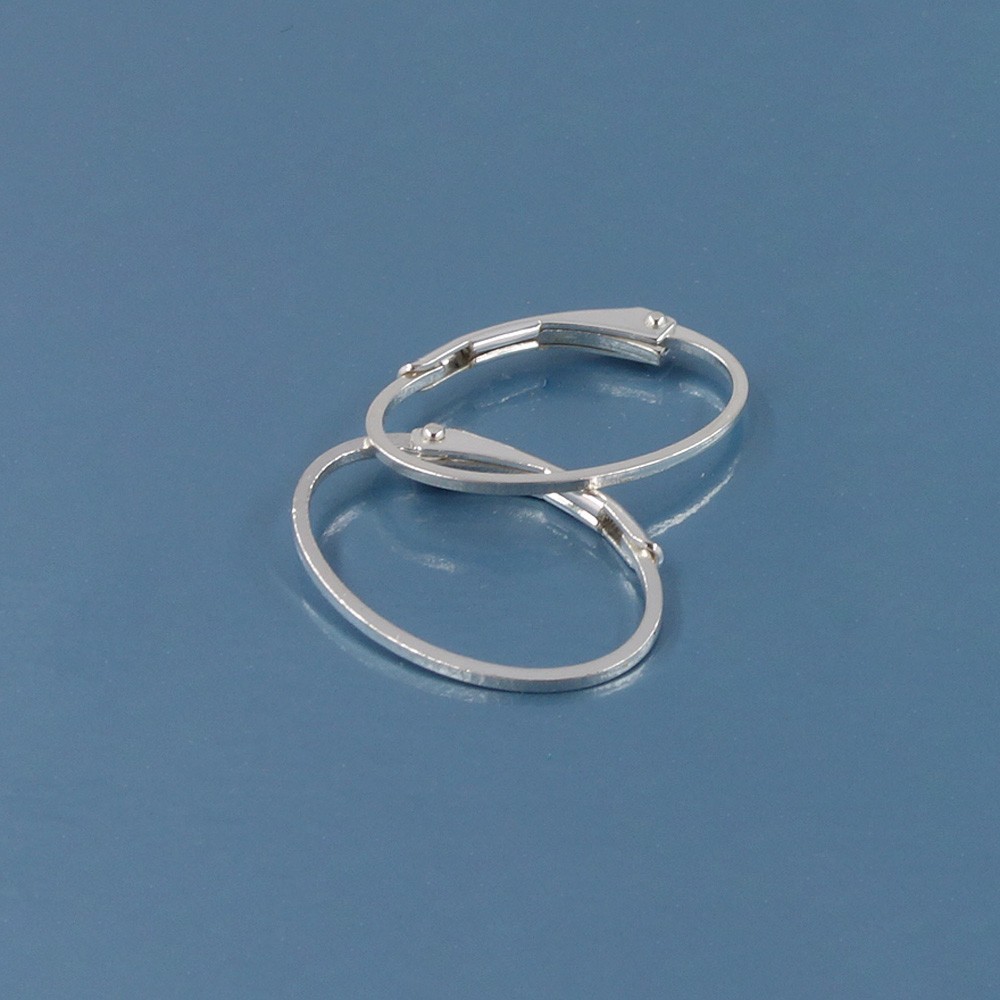 2 Sterling Silver Oval Interchangeable Leverback Ear Wire Earrings #33592