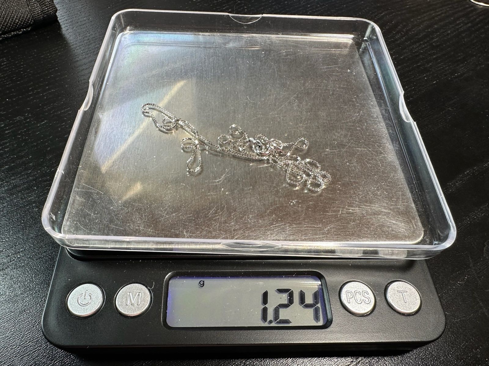 1.24g Vintage Sterling Silver 925 Box Chain Necklace 18 in M