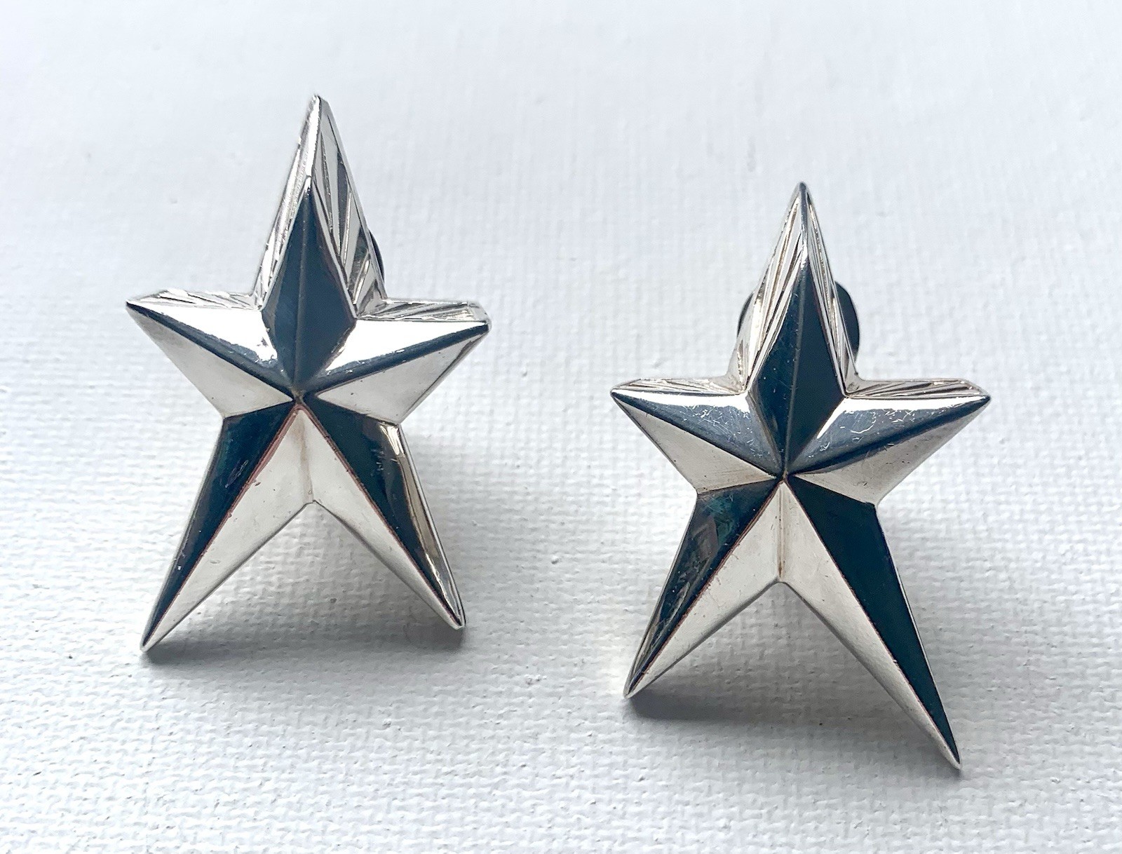 Rare Early Thierry Mugler Paris Angel Star VTG Earrings Clip-on 925 Signed