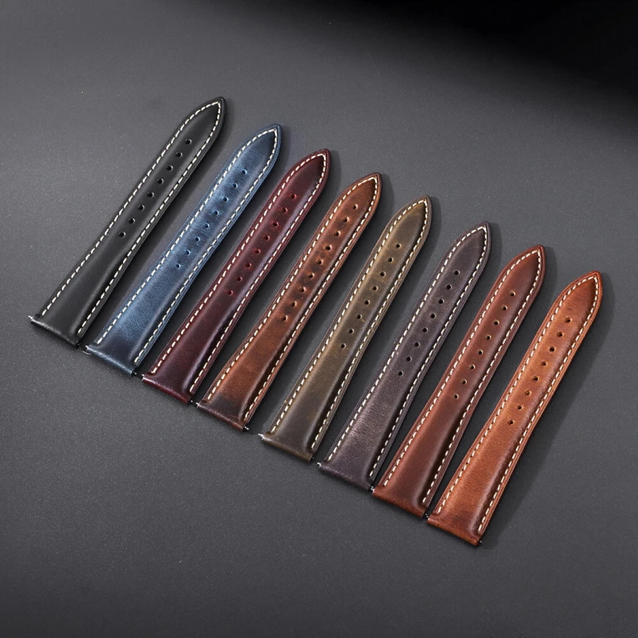 18mm 19mm 20mm 21mm 22mm Men’s Genuine Leather Watch Strap Band Quick Release