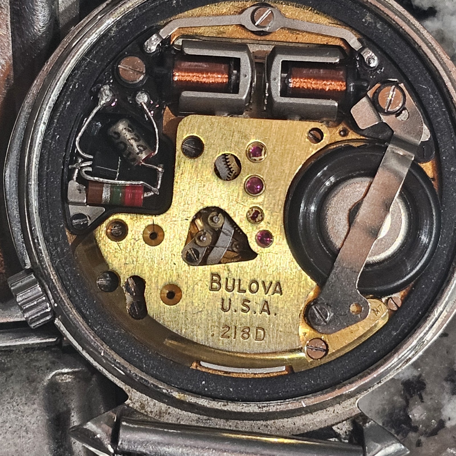 1967 Bulova Accutron 15 Jewel 36mm Tuning Fork 218D USA Stainless Watch – Repair