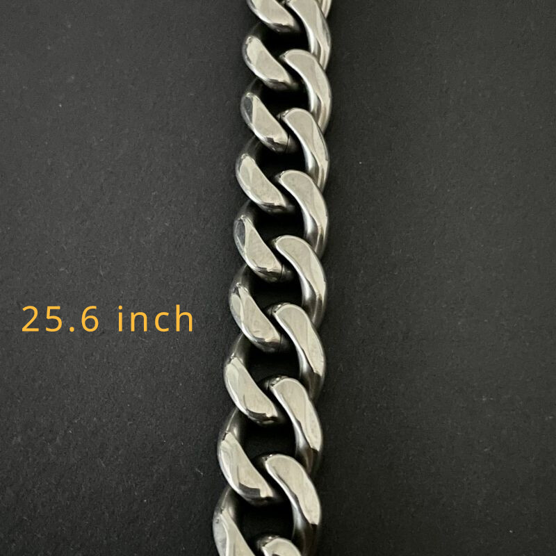 TA1 Pure Titanium Necklace 10.5mm Grinding Six Faces Be Antiallergic 25.6 inch