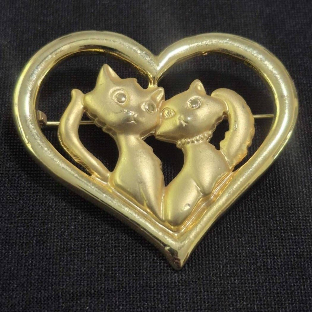 Vintage Gold Tone Jewelry Lot 6pc Danecraft Cat Lieba Scarf Clip Enamel Lizard