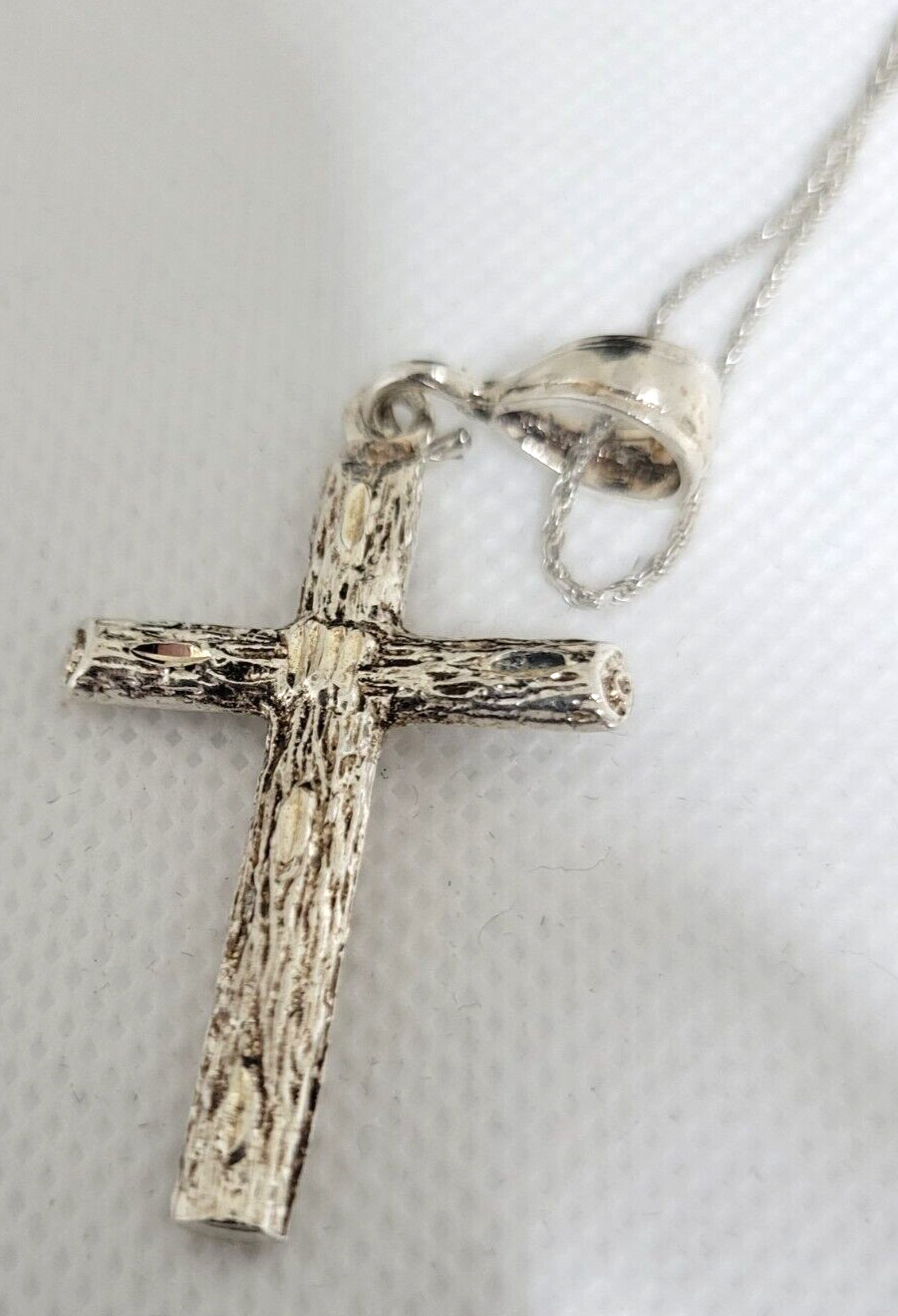 Vintage Cross Pendant Necklace 925 Sterling Silver 20″ Rope Italy 2.25″ D7.36 gr