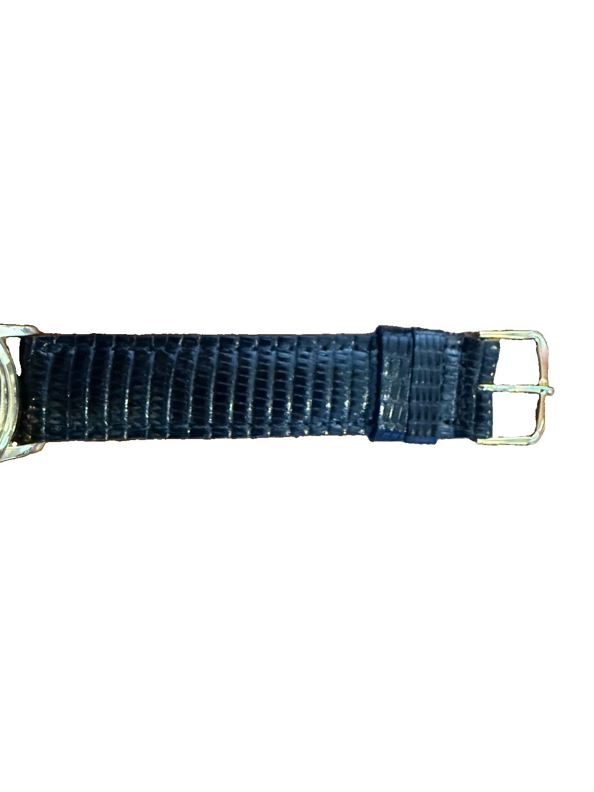 Vintage VP Picasso Art Watch 32mm Gold Black Lizard Strap Quartz. New Battery