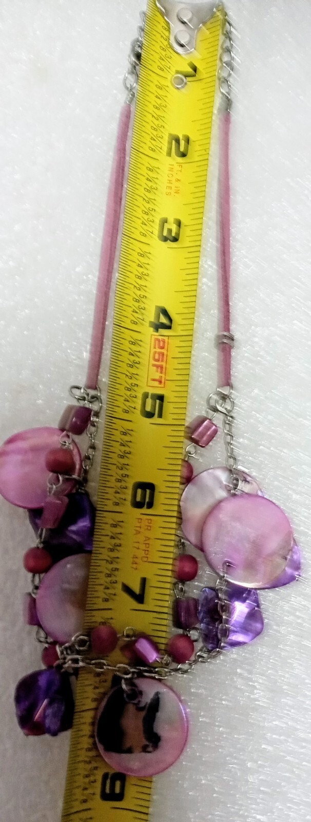 NOS Assorted 2 Strands Purple/Pink Mixed Shell Wood Beads Leather Boho Necklace