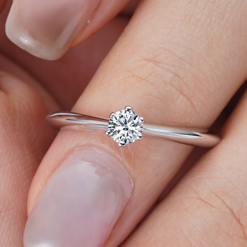 0.3ct Moissanite Solitaire 925 Sterling Silver Engagement Ring Size 3-12 SS0430
