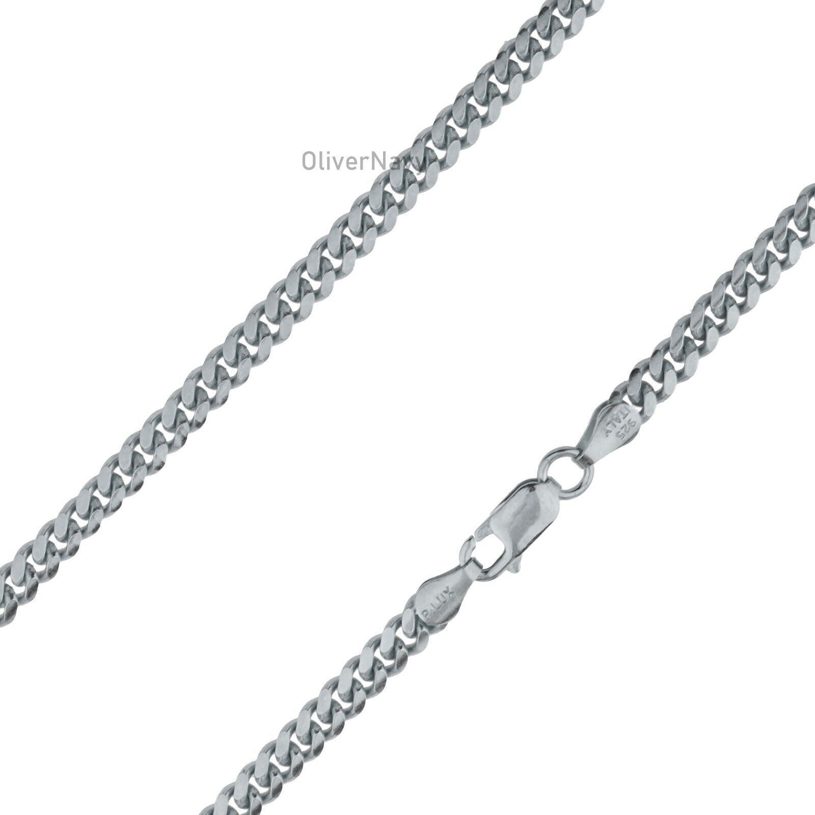 925 Sterling Silver Miami Cuban Link Chain Necklace 4mm 18” Through 30” ITALY