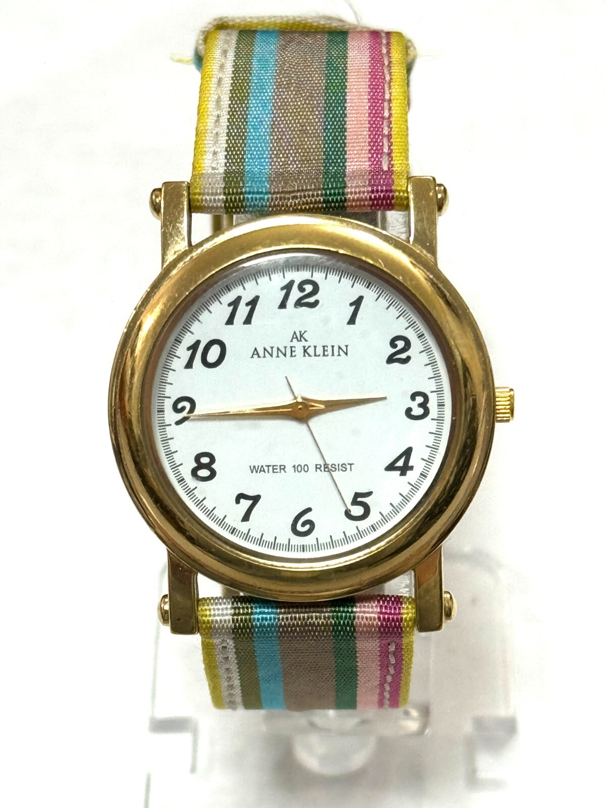 Anne Klein Women’s White Dial Colorful Fabric Strap Watch 10/6640