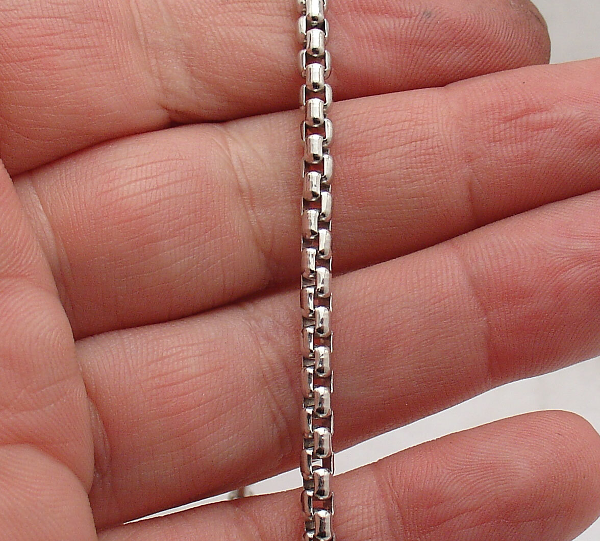8″ 9″ Italian Round Venetian Box Bracelet Real Solid 925 Sterling Silver