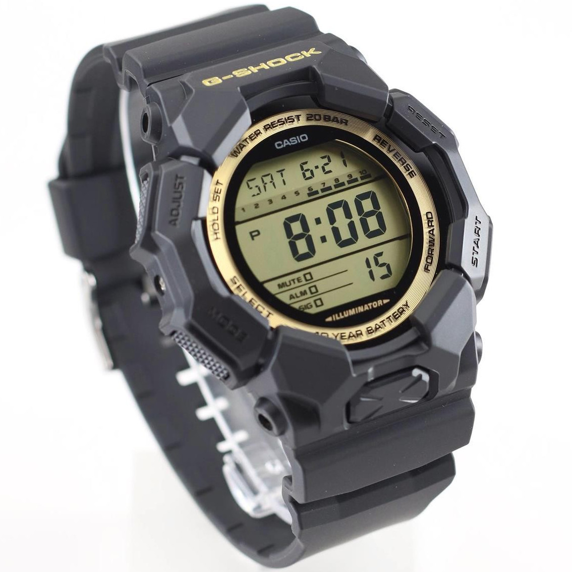 CASIO G-SHOCK GD-010GB-1A9JF Black and Gold Series Big Case Digital Watch 51.9mm