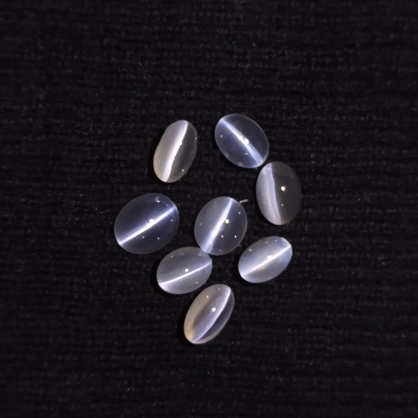 15 Carat 8×5.5-9.2×7.5 MM Natural Sillimanite Cat’s Eye Oval Shape 8 Piece Lot