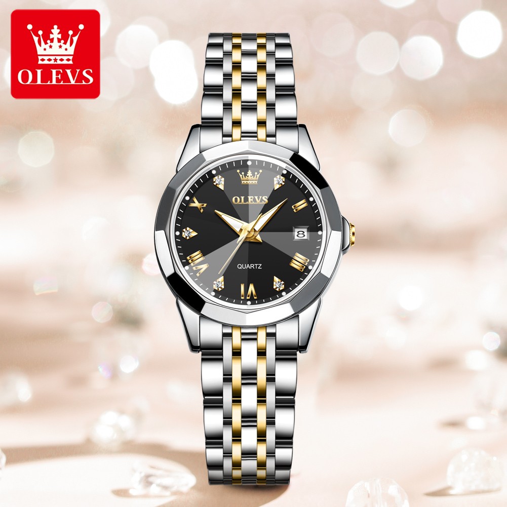 OLEVS Women Watch Stainless Steel 3 ATM Waterproof Wristwatch