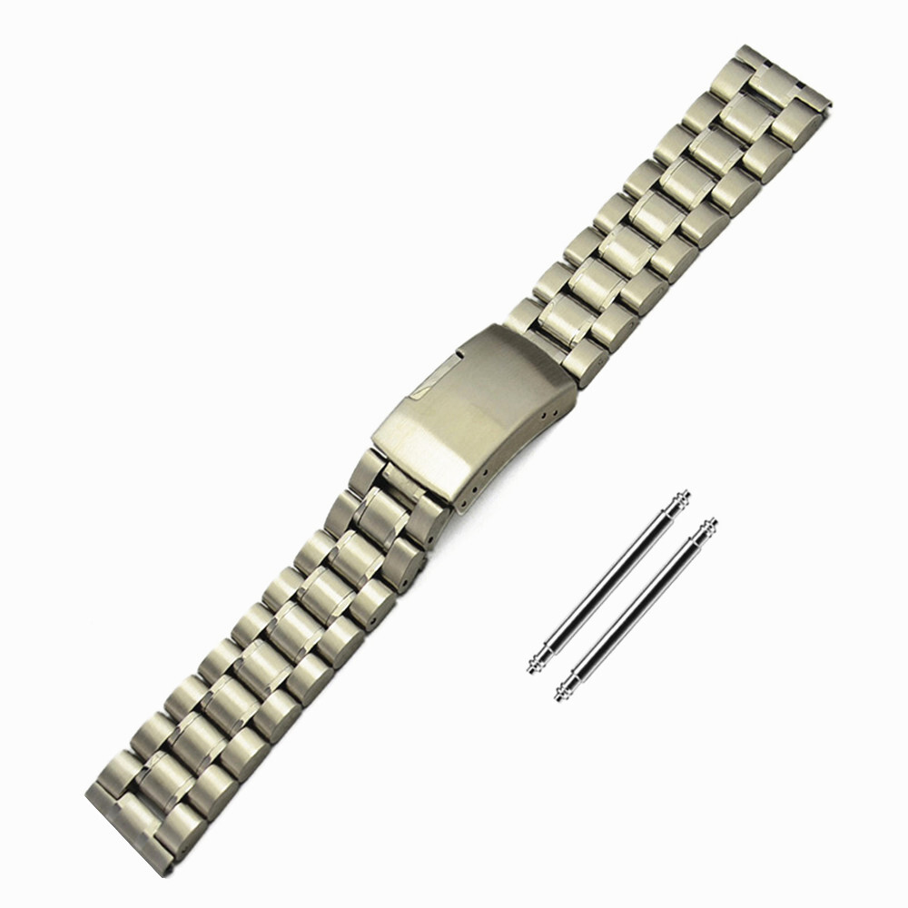 Men’s One-Piece Pure Solid Stainless Steel Watch Strap Band 16 18 20 22 24 26mm