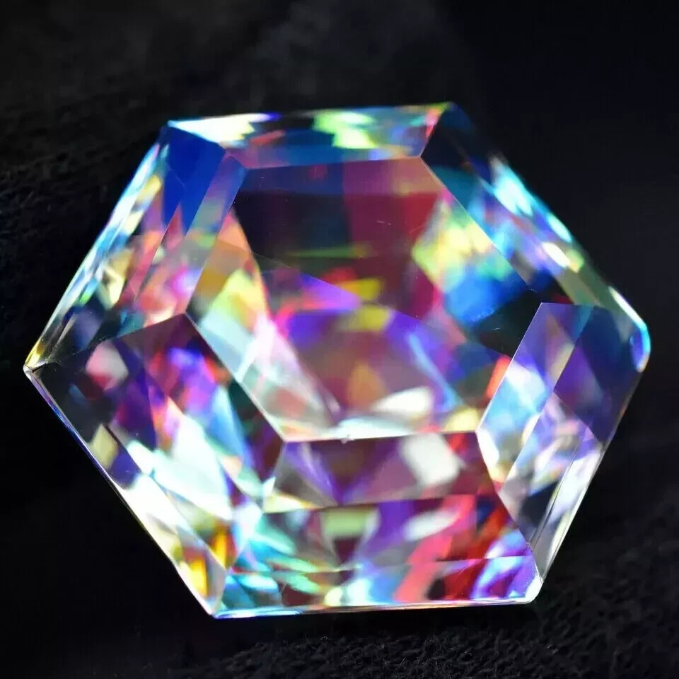 97 Ct Multicolor Certified Natural Mystic Hexagon Cut Loose Gemstone