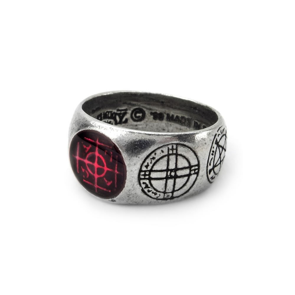 Alchemy Gothic Agla Pewter Ring Kabbalistic Sigillum Magical Talisman Seals