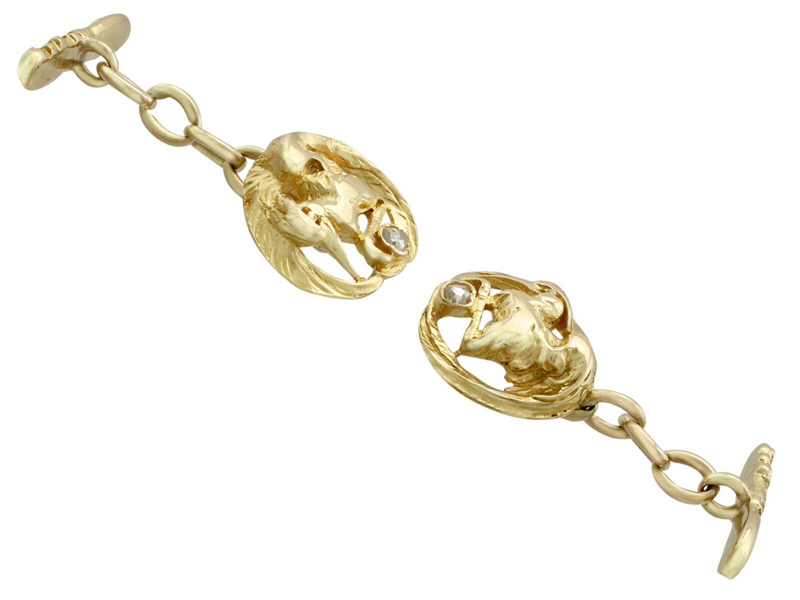 Antique Circa 1900 18k Yellow Gold ‘Bird’ Cufflinks