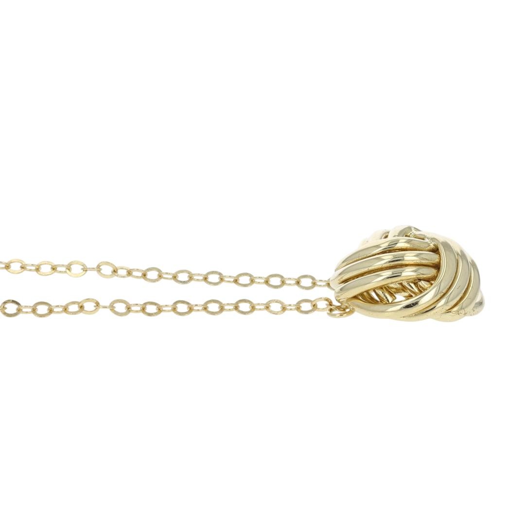 11.6mm Love Knot Cable Chain 18″ Necklace 14k Yellow Gold 2.09 Grams