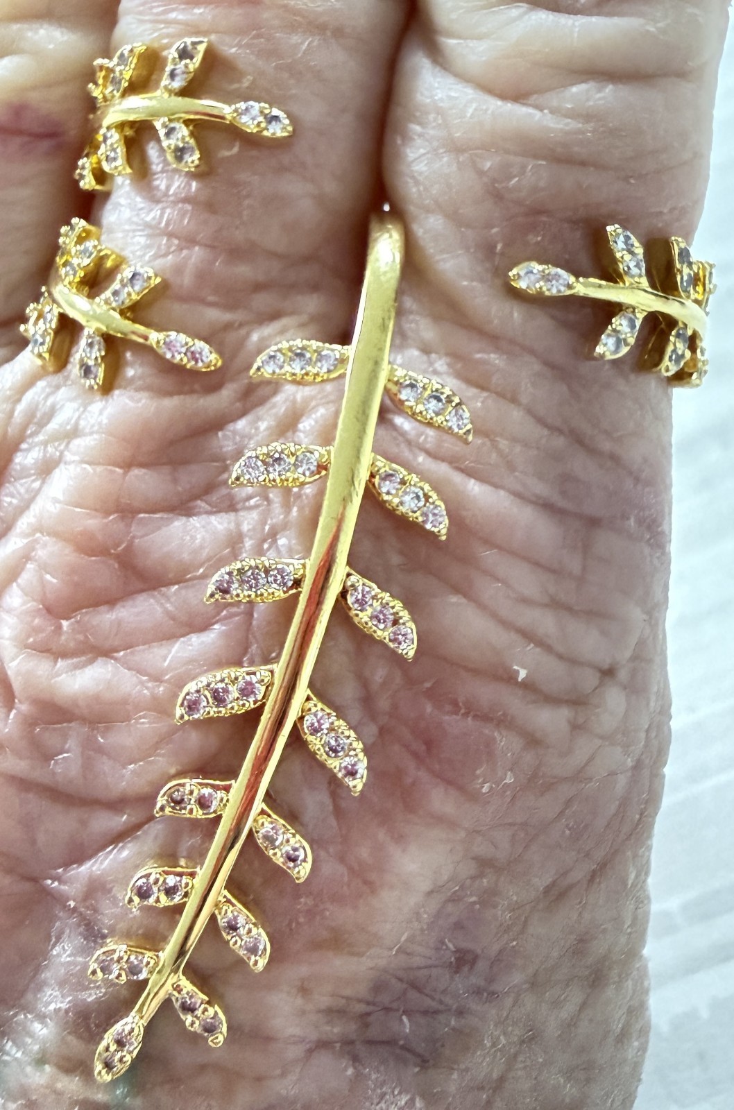 BAUBLEBAR: “PEACEMAKER” DOUBLE RING Gold Tone, Ceasar Fern Roman 7, Adjustable