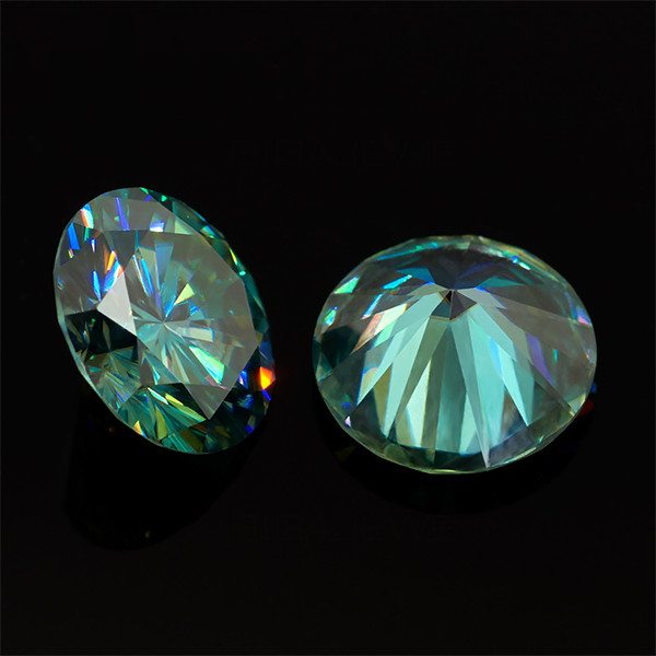 1~20ct VVS1 Blue Cyan color Round Excellent Cut Moissanite Loose Gemstones & GRA