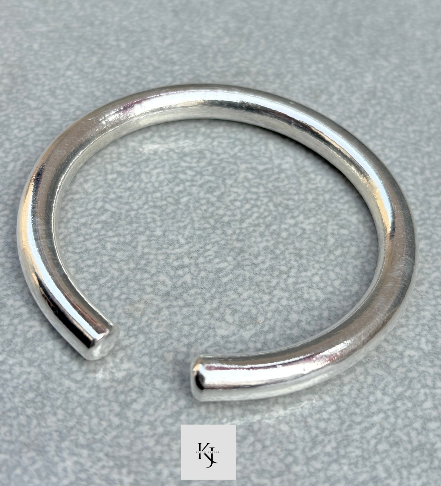 7MM Thick Massive Open Cuff Round Mens Bangle Solid 925 Sterling Silver Bangle