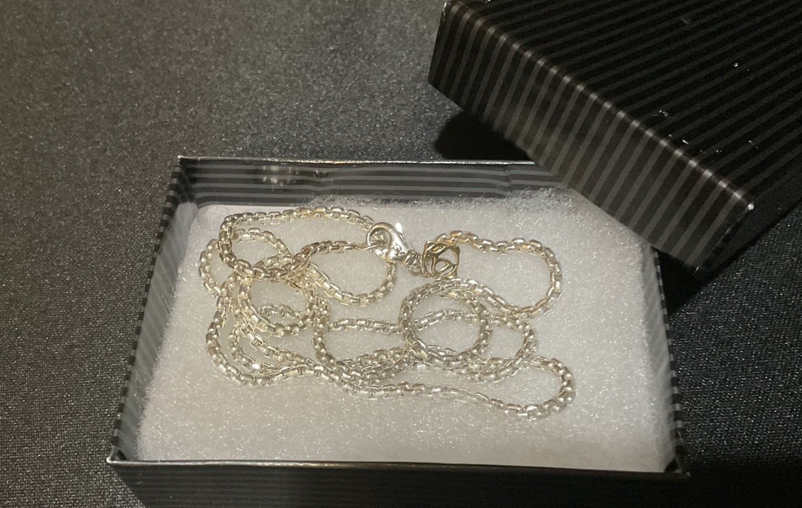 DAVID YURMAN Sterling Silver Box Chain 2.7mm x 24” With 14kt Gold Logo Necklace