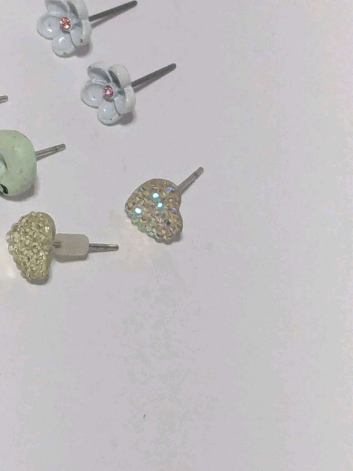Variety Lot Of Small Stud Earrings. 18 Pairs. Little Girl Themed. Whimsical.