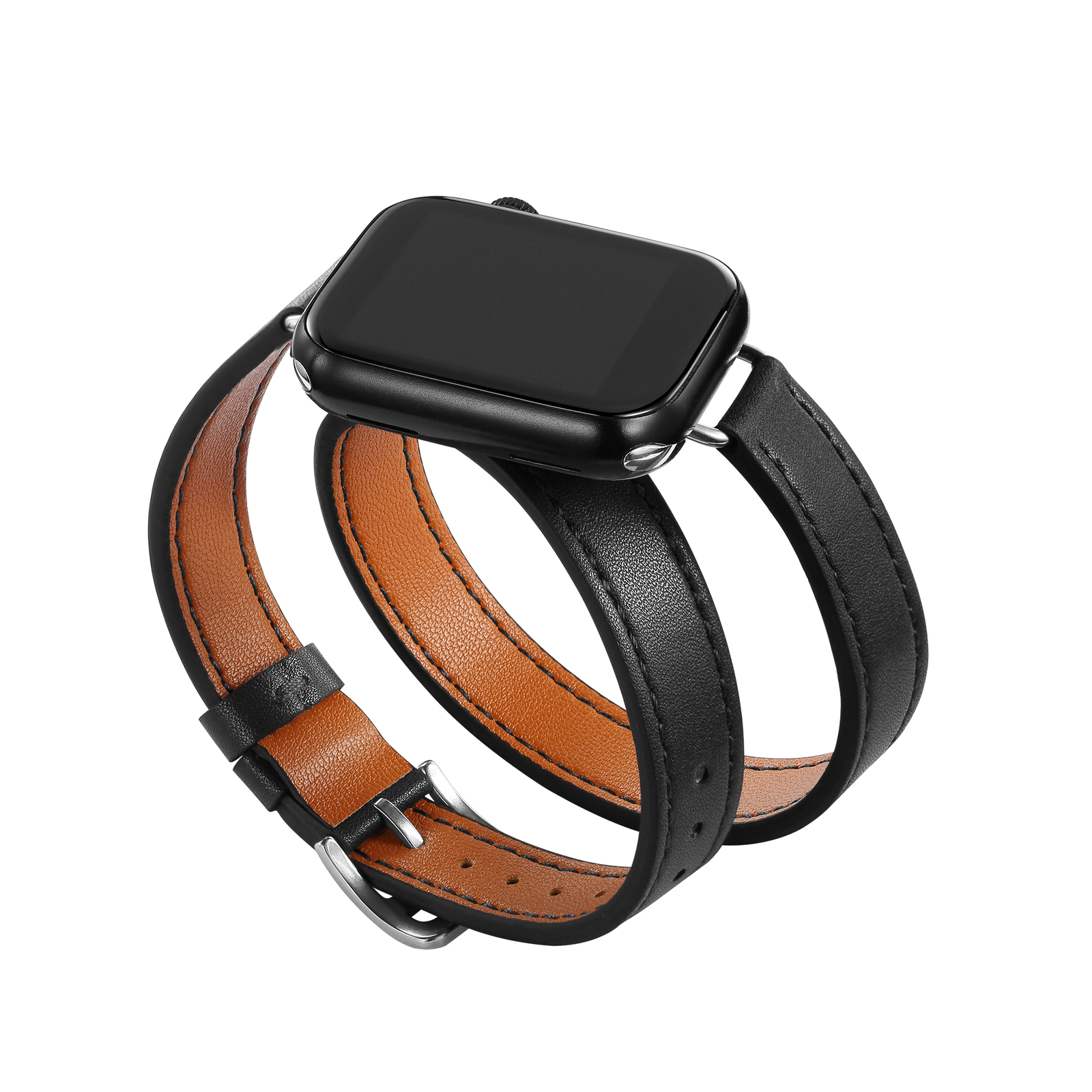 Leather Wristband Bracelet Band For Apple Watch Ultra 49mm iWatch 9 8 7 SE 6 5 4