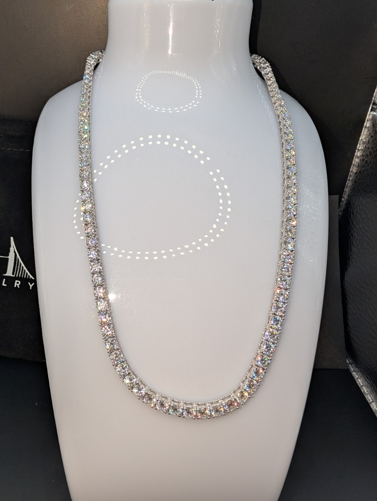 16 Inch 4mm Moissanite Tennis Choker / Short Chain