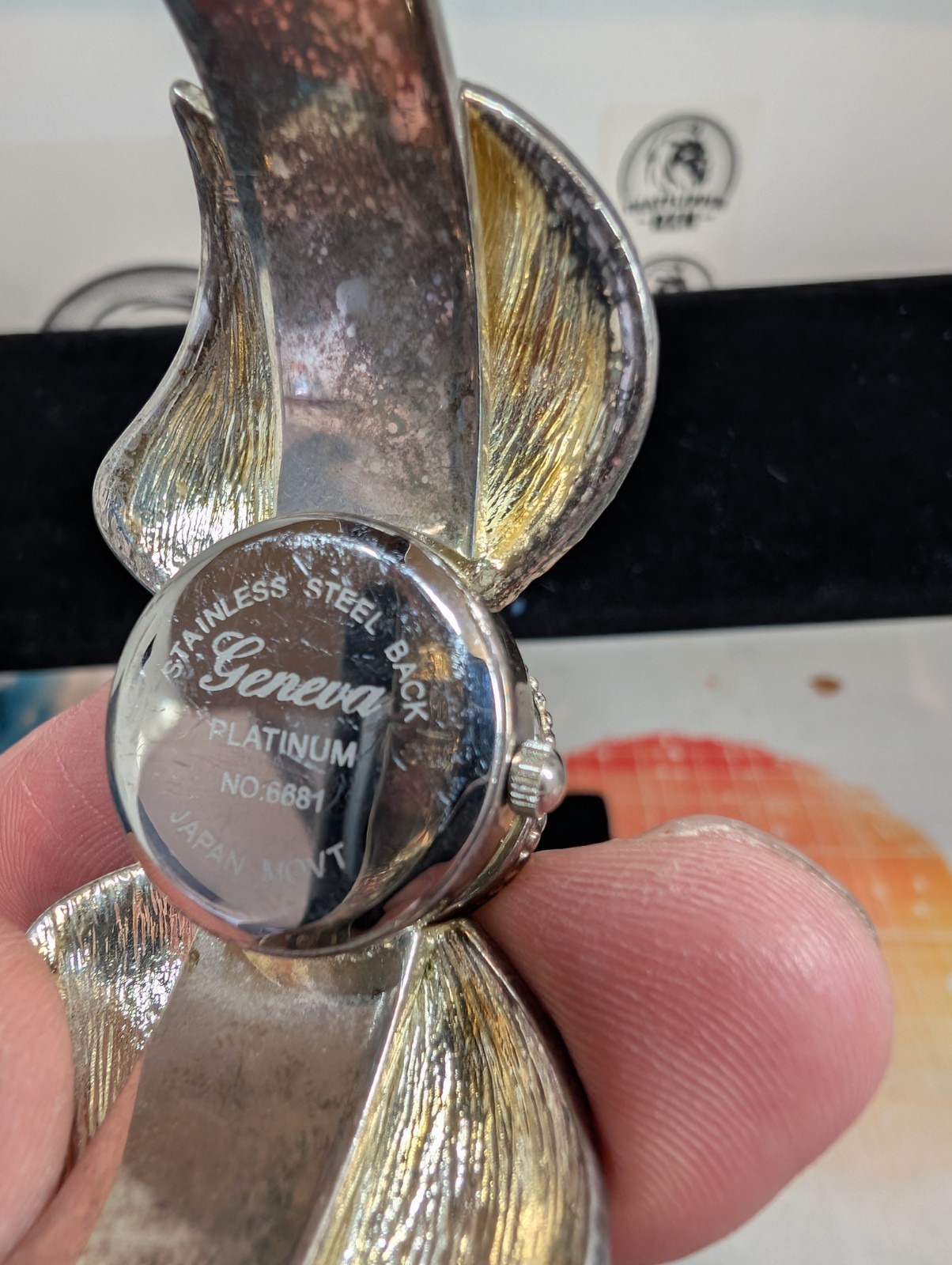 Geneva Platinum brand locket-style watch For Parts Or Repair