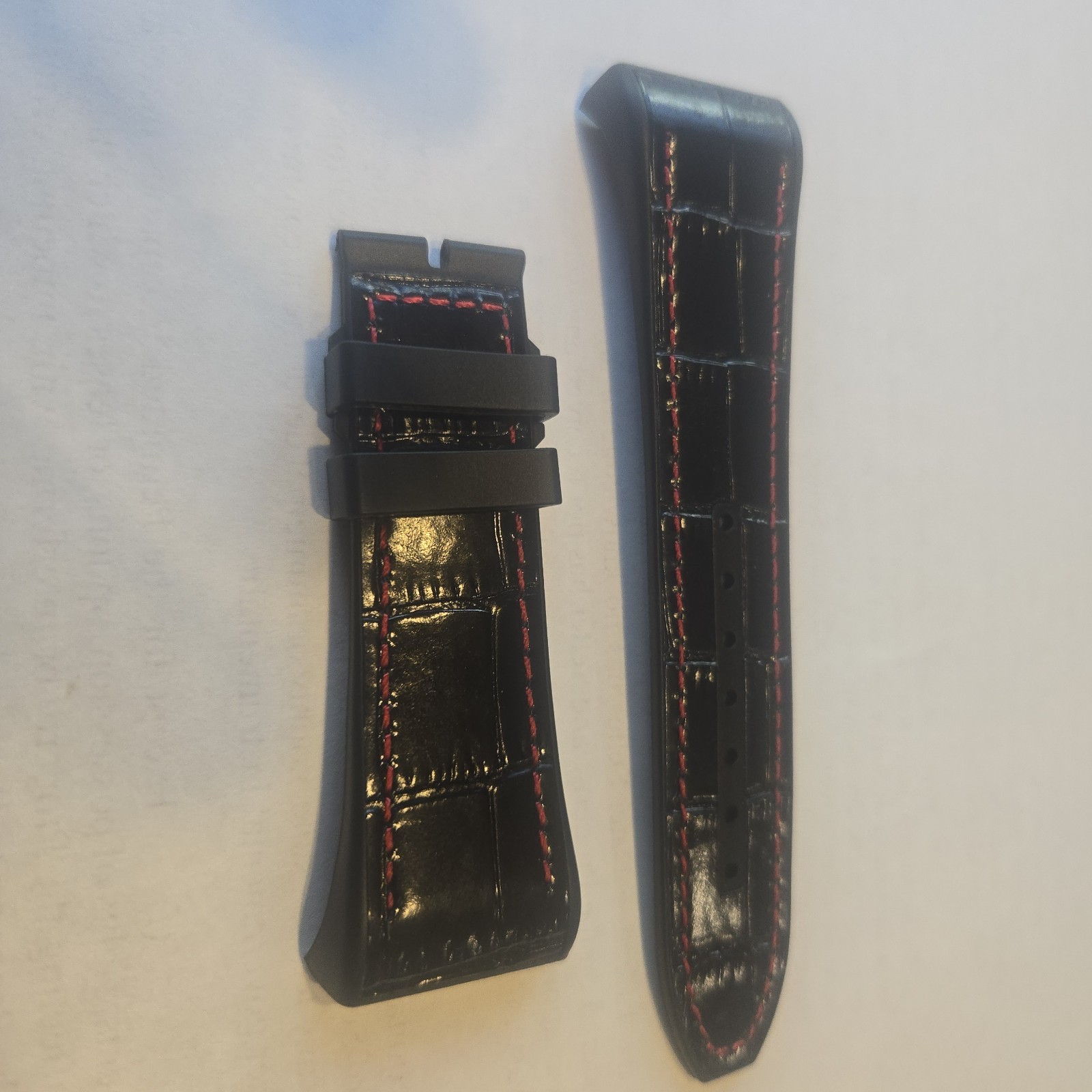 Genuine Franck Muller Black Alligator Leather Watch Strap 18/16mm 100/60mm – New