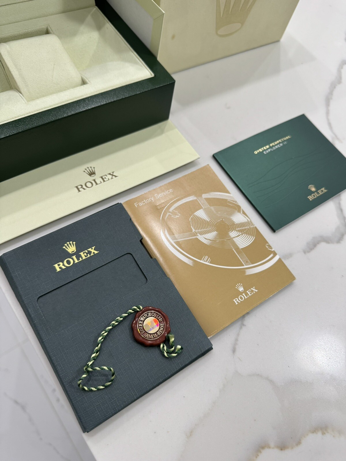 Authentic NEW STYLE ROLEX Explorer II 216570 Watch Box COMPLETE SET 2012-2015