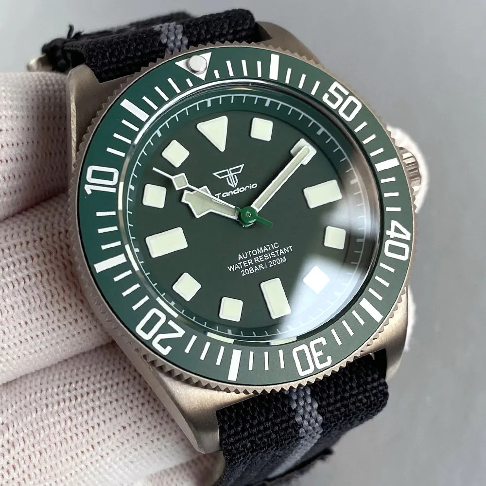 Tandorio 42mm Titanium Tactical Frog Dive Watch NH35/PT5000 Sapphire 20ATM Men
