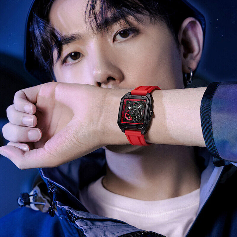 AILANG Men Watch Waterproof Hollow Design Automatic Mechanical Wristwatch-8309