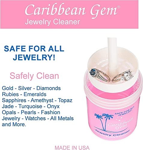 Jewelry Cleaning Kit 16oz & 8oz Solution Basket Brush Polishing Cream Cloth for
