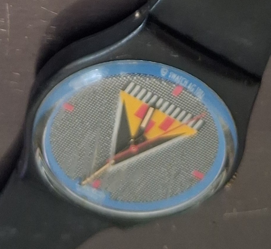 Vintage 1986 Swatch Watch Lancelot GB110 34mm Swiss Geometric Untested
