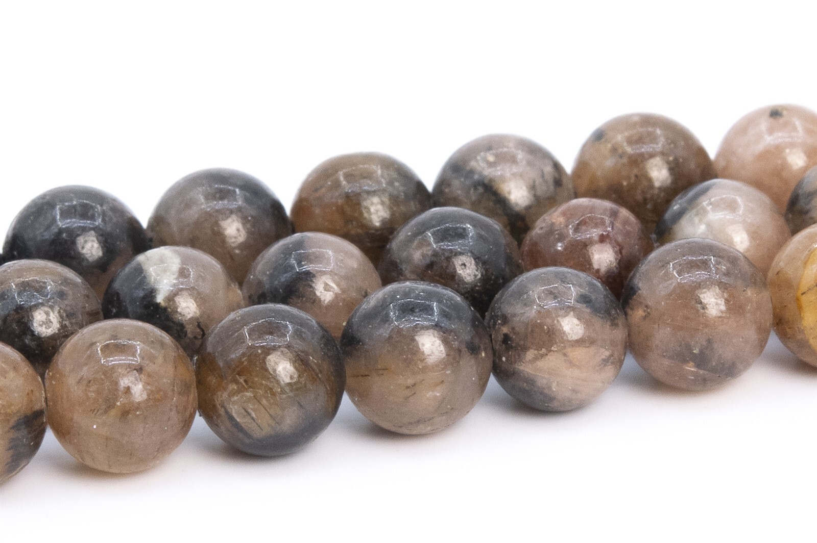 Genuine Natural BrownChiastolite Beads Grade AAA Round Loose Beads 6/7-8/10/12MM